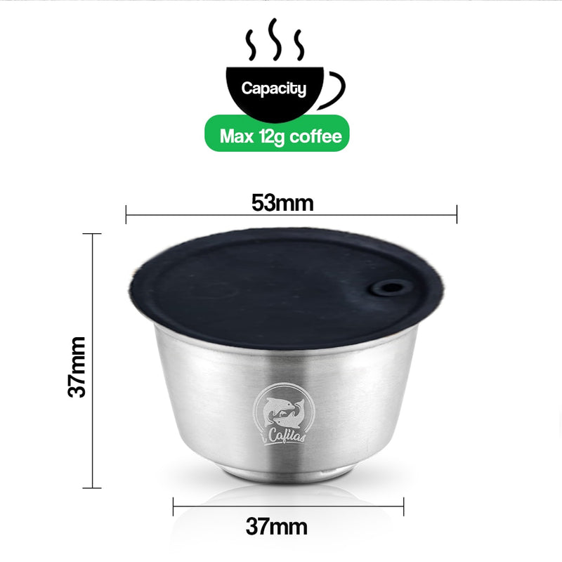 Stainless Steel Coffee Capsule Pods For Nescafe Dolce Gusto Lumio Refillable Dolci Gusto Reusable Coffee Filters Ground Tamper