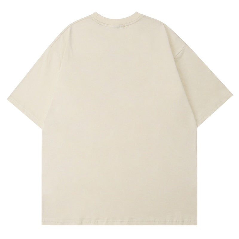Summer Short Sleeve T Shirts Men Hip Hop People Shadow Print T Shirt Streetwear Harajuku Casual Cotton Tops Tees New 100% Cotton