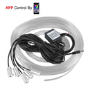 12V 6m LED Strips RGB Car Interior Light Ambient Lamp Decorative Fiber Optic 5 Lens Smart Control Caravan Automotive Accessories