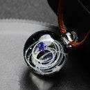 BOEYCJR Universe Glass Bead Planets Pendant Necklace Galaxy Rope Chain Solar System Design Necklace for Women