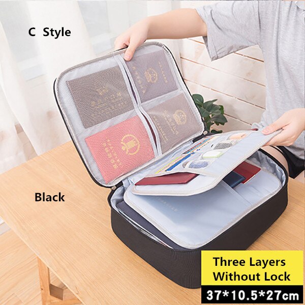 Document Bag Large Capacity Travel Passport Wallet Card Organizer Men&