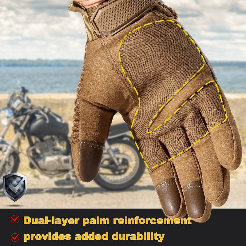 Guantes de dedo completo para motocicleta de cuero PU con pantalla táctil, equipo de protección para carreras, Pit Bike, Moto, Motocross, Enduro