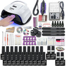 Juego de manicura, Kit de uñas acrílicas con lámpara de uñas de 120/80/54W, máquina perforadora de uñas de 35000RPM, elige esmalte de uñas de Gel, todo para manicura