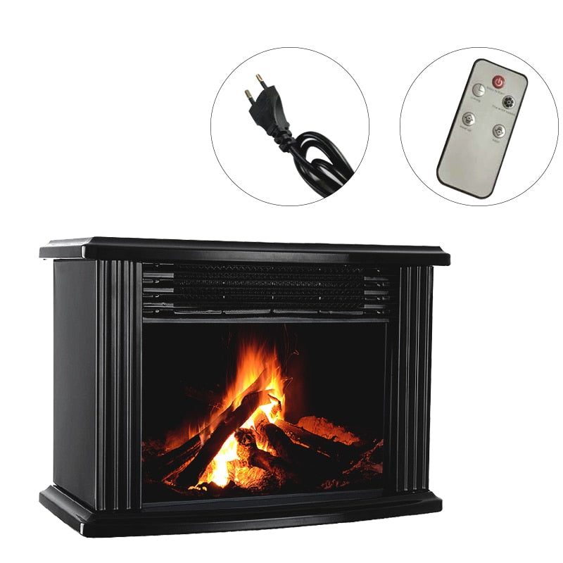 1000W Electric Fireplace Heater With Remote Control Tabletop Warmer Flame Heater Winter Heating Machine For Room Office Heating