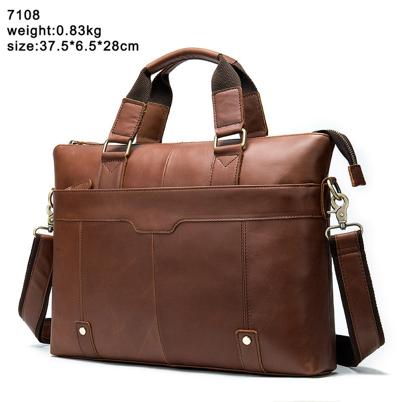 WESTAL Men&#39;s Leather Handbags Totes Bags Men Leather Laptop Bags Men&#39;s Shoulder Bag Business Briefcases Crossbody Messenger Bag