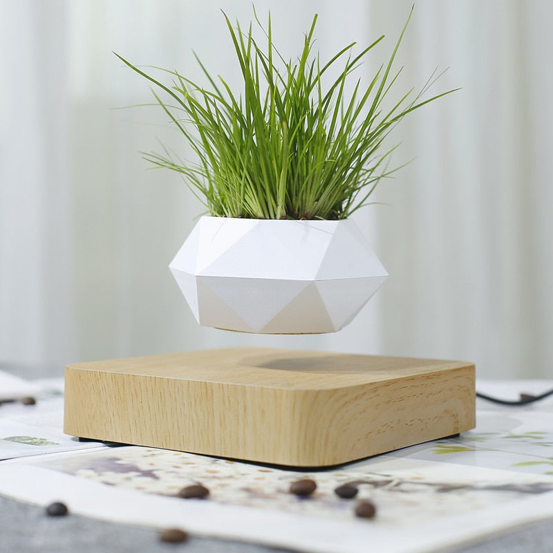 Hot Sale Levitating Air Bonsai Pot Rotation Planters Magnetic Levitation Suspension Flower Floating Pot Potted Plant Desk Decor