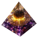 Handmade Orgonite Pyramid 60mm Smoky Crystal Sphere With Amethyst Reiki Energy Healing Meditation Orgone Pyramide Collection