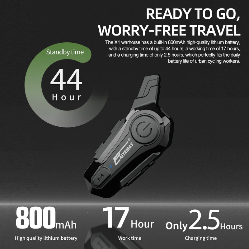 1/2 Uds E1 intercomunicador Bluetooth casco de motocicleta auriculares bluetooth para 2 conductores intercomunicador Moto interfono auriculares inalámbricos