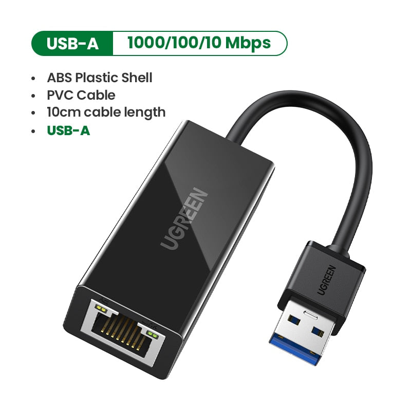 UGREEN USB C Ethernet Network Adapter USB to RJ45 USB Ethernet Adapter for Laptop Macbook Samsung S20 USB Ethernet Network Card