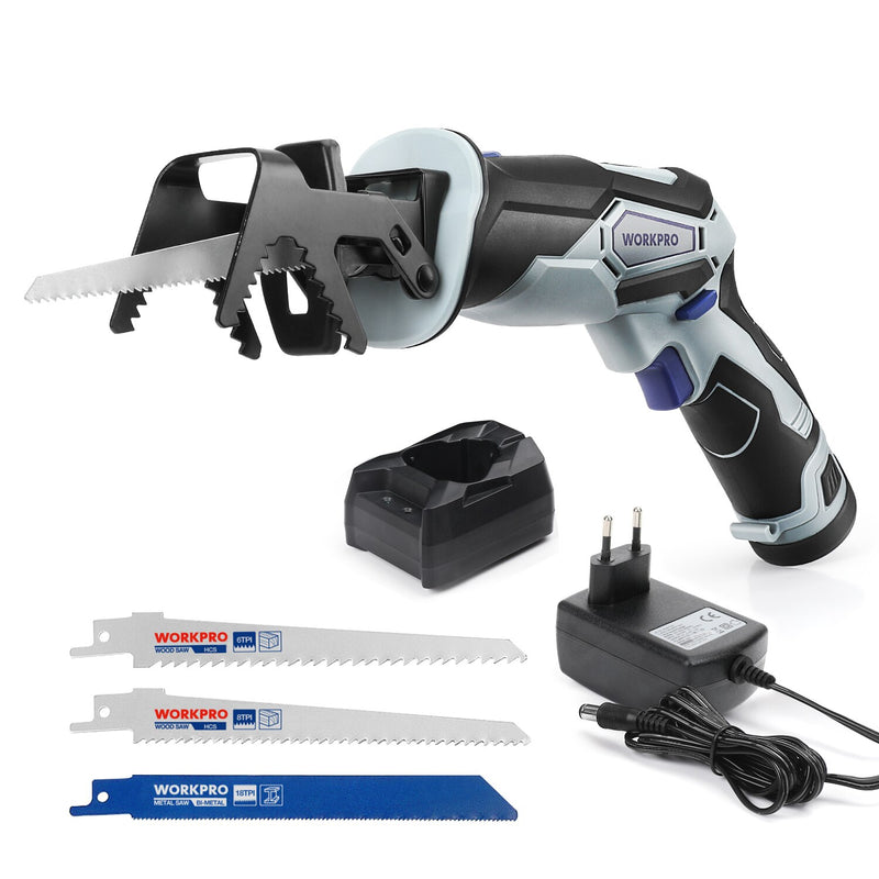 WORKPRO 20V Cordless Reciprocating Saw 1-inch Stroke Length For Wood &amp; Metal Cutting With 4 Saw Blades Tool Kit