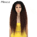 13*4 Synthetic Lace Front Wig Curly Afro Wigs Cosplay Wig Ombre Blonde Lace Front Wig For Women 30Inch Natural Wigs Miracle Hair
