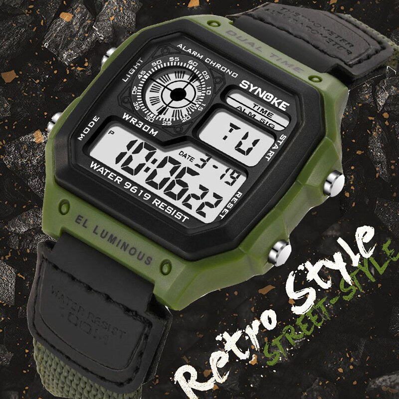 PANARS Reloj Deportivo Digital para hombre, Reloj deportivo resistente al agua hasta 50M, Relojes de pulsera de acero inoxidable, Relojes Deportivos Zegarek