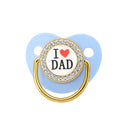 9 Colors Pacifier Baby Shower Gift Bling Baby Dummy Silicone BPA Free Infant Nipple Newborn Pacifiers For Babies I Love Mum Dad