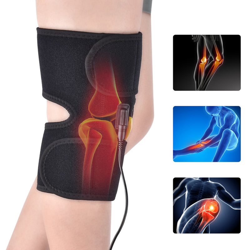 Almohadilla de masaje de rodilla con calefacción, soporte de soporte térmico, envoltura de terapia de calor, masajeador de compresa caliente, calambres, artritis, alivio del dolor, regalo de salud