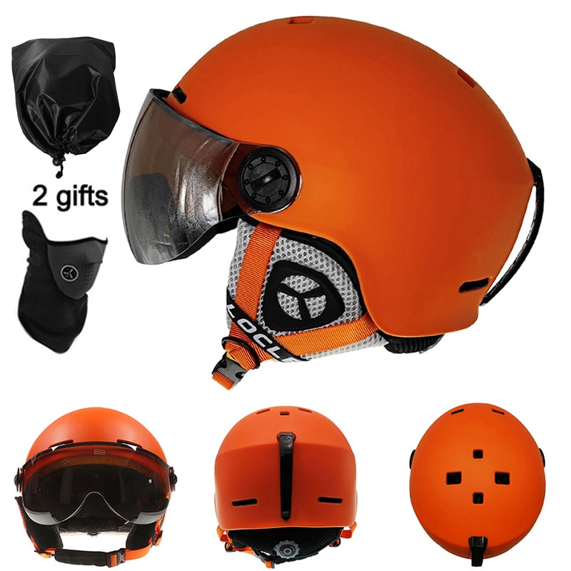 LOCLE Casco de esquí Hombres Mujeres Niños Ultraligero Deportes al aire libre Snowboard Skateboard Casco de esquí Motocicleta Casco de moto de nieve