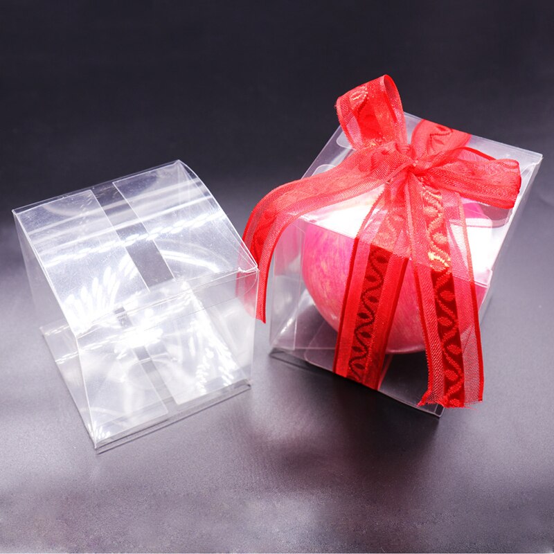 50Pcs/Set Candy Box Packaging Gift Birthday Wedding Favor Chocolate Event Sweet Bags Jewelry PVC Clear Wholesale Boxes Business