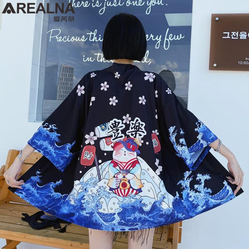 Dragon Anime Kimono Beach Girls Cosplay Dress Shirts New Korean Sunscreen Japanese Kimono Traditional Clothing Hombre Yukata Man