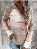 Fitshinling Bohemian Kapuzenpullover Pullover Pullover Frau Kleidung Patchwork Urlaub Herbst Winter Pull Vintage Pullover weiblich