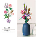 Ramo de bloques de construcción modelo 3D juguete decoración del hogar planta en maceta crisantemo Rosa flor montaje ladrillo niña juguete niño regalo