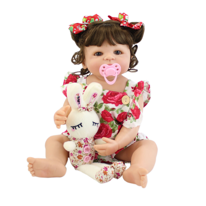 55cm cuerpo completo de silicona Reborn Baby Doll juguete para niña vinilo recién nacido princesa bebés Bebe bañarse juguete de acompañamiento regalo de cumpleaños