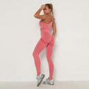 Conjunto de gimnasio sin costuras, sujetador deportivo y mallas, conjunto de ropa para correr para mujer, mallas deportivas de entrenamiento sin costuras, traje deportivo para mujer