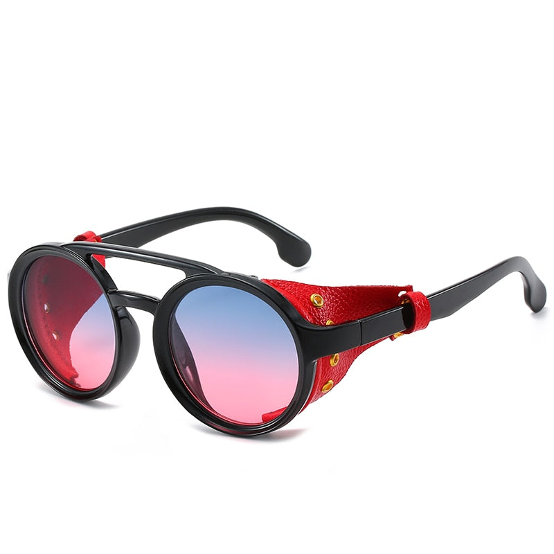 Steampunk gafas de sol redondas diseño de marca mujeres hombres Vintage Steam Punk gafas de sol UV400 gafas de sol gafas de sol