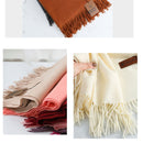 2022 Winter Cashmere Scarf Women Thick Warm Pashmina Shawls Wraps Solid Color Tassel Lady Blanket Echarpe Bufanda Hijab