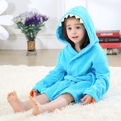 Cartoon Dinosaur Children Bathrobes Baby Kids Pajamas Hooded Beach Towel Bathrobe Soft Bath Robe Toddler Boys Girls Robes Gown