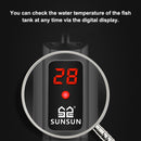 SUNSUN Aquarium Heating Rod Intelligent LCD Display Digital Adjustable Constant Temperature Control Fish Tank Submersible Heater