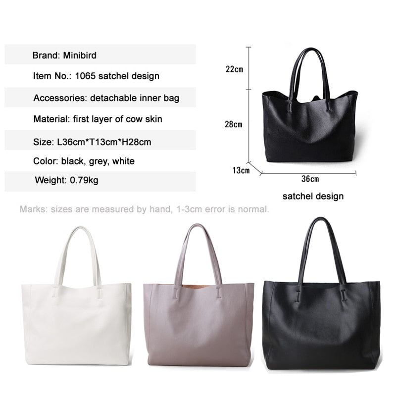 ¡Novedad de 2022! Bolso de mano de piel de vaca de lujo para mujer, bolso de mano sencillo y suave para mujer, bolsos de compras impermeables de alta capacidad