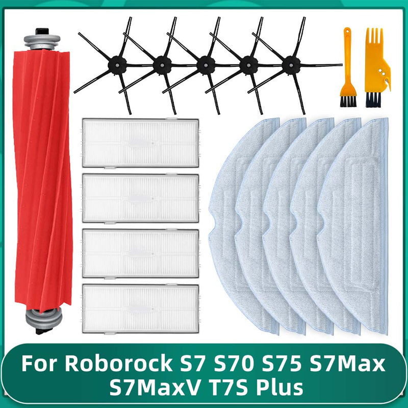For Roborock S7 / S70 / S75 / S7Max / S7MaxV / T7S Plus Main Brush Hepa Filter Mops Spare Part Robotic Vacuums Accessory