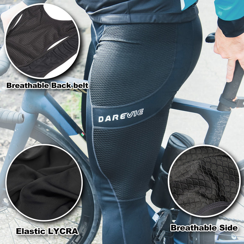 DAREVIE Ciclismo Bib Pantalones Verano Hombres Gel Pad Ciclismo Largo Bib Pantalones Transpirable Hombres Ciclismo Pantalones Tight 6 Hour Ride Pantalones