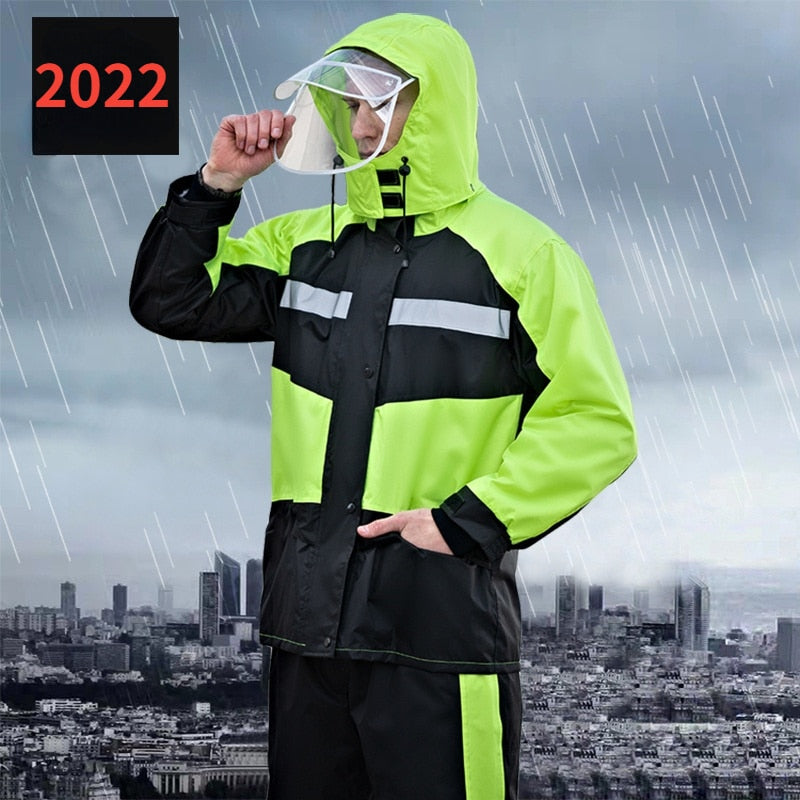 Chubasquero, pantalones de lluvia, traje para hombres y mujeres, ropa protectora para montar en motocicleta para adultos, chubasquero antitormenta