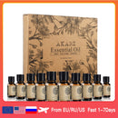AKARZ Hots 10 Sets Sandalwood,Musk,Lavender,Jasmine,Rose,Patchouli,Ylang Ylang,Vanilla,Eucalyptus,Myrrh Essential Oil