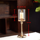 Golden Candle Holder Metal Candlestick Festival Wedding Dining Table Decoration Candle Accessory Desktop Candlesticks Home Decor