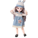New 12 Inch 22 Movable Joints BJD Doll 31cm 1/6 Makeup Dress Up Cute Brown Blue Eyeball Dolls with Fashion Dress for Girls Toy