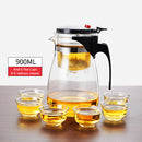 Tea Pots Heat Resistant Glass Tea Pot Tea Infuser Chinese Kung Fu Tea Set Kettle Coffee Glass Maker Convenient Office Tea Sets