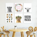 Baby Lion Print Wildlife Animal Black White Photography Poster Kids Quote Scandinavian Art Canvas Painting Home Decor