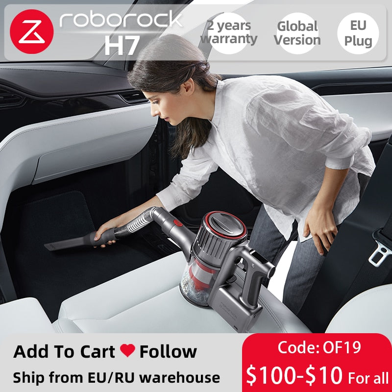 Roborock H7 Palo inalámbrico La mejor aspiradora Barredora de alfombras de mano inalámbrica Uso con Robots de barrido Roborock S7 Colector de polvo