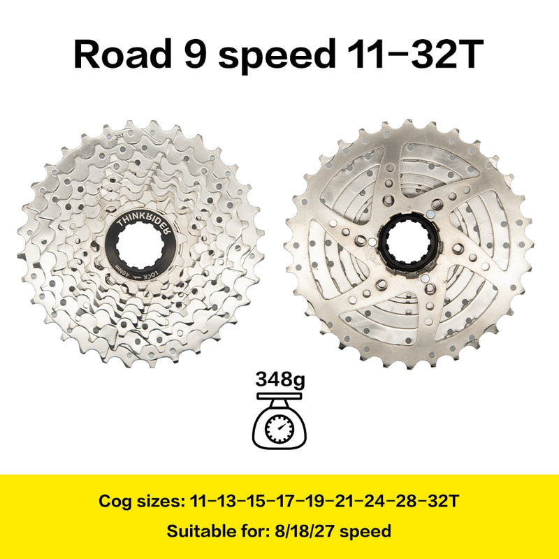 ThinkRider Road Bike 9 10 11 Speed Velocidade 28T/32T Bicycle Cassette Freewheel MTB Sprocket for SHIMANO A1 X7 X5