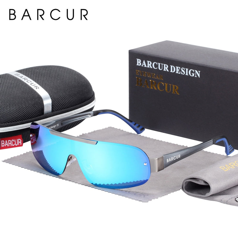 BARCUR Aluminium Magnesium Sonnenbrille Herren Polarisierte Sonnenbrille für Herren Pilot Sport Eyewear UV400