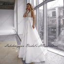 Lakshmigown Robe Satin Boho Wedding Dress 2022 Vestidos V neck Sequins Beaded Sexy Bridal  Receipt Wedding Party Gowns Open Back