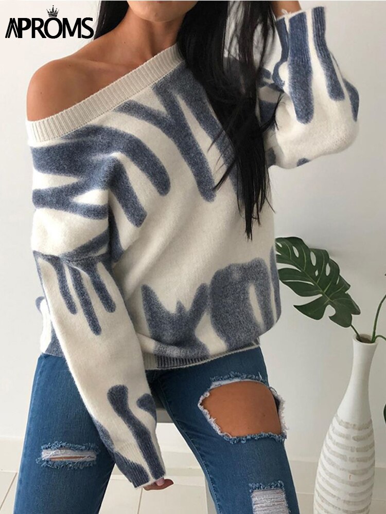 Aproms Multi Striped Knitted Soft  Sweaters Women Autumn Winter Long Jumpers Pullovers Streetwear Loose Outerwear 2022
