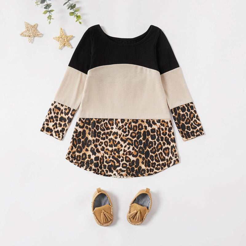 PatPat, gran oferta, camisas de manga larga a juego de Color leopardo con estilo para primavera y otoño para mamá y yo, Tops con apariencia familiar