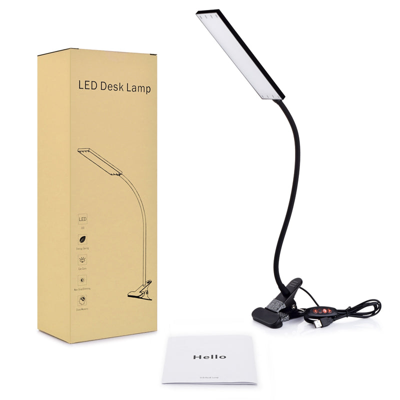 KEXIN 48W LED Clip on Desk Lamp with 3 Modes 14 Brightness  2M Cable Dimmer 14 Levels Clamp Table Lamp