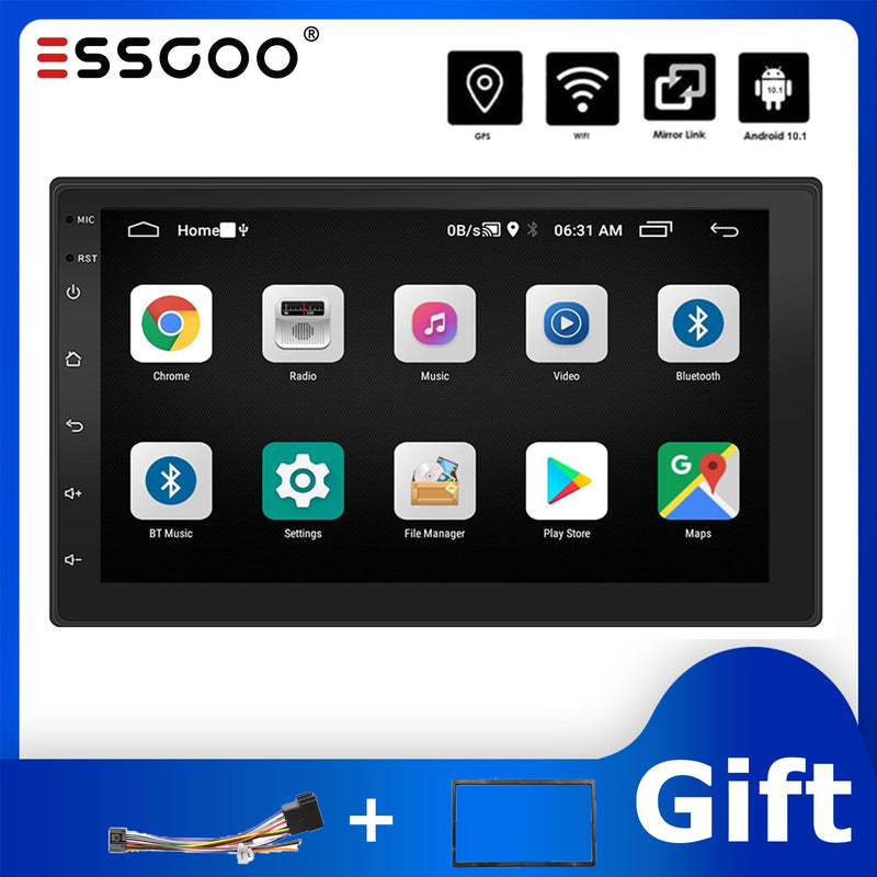 ESSGOO Car Radio 2 Din Android 10 Car Stereo Universal 7 inch Autoradio RDS Multimedia Player GPS Navigation Touch Screen 2G+16G