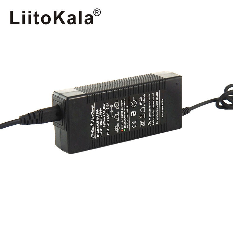 LiitoKala 48V 2A Ladegerät 13S 18650 Akku Ladegerät 54,6V 2A Konstantstrom Konstantdruck ist voll von Selbststopp