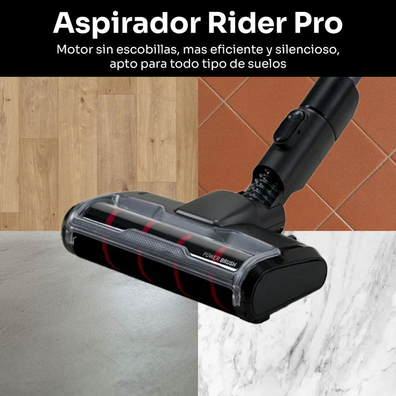 Aspirador inalámbrico Mellerware Rider Pro. Aspirador de mano 2 en 1 Disposición vertical 400 W Motor Brushless 22000PA, electrodoméstico