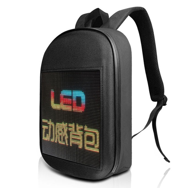 LED-Bildschirm Dynamischer intelligenter Rucksack Walking Advertising Light Bag Wireless APP Control Outdoor Rucksäcke Mochila Männer Frauen