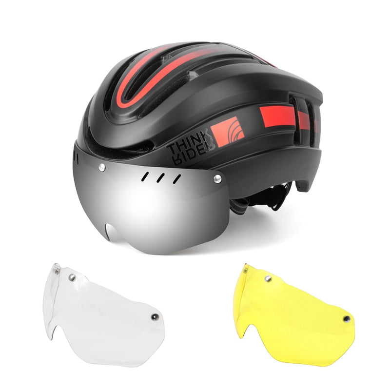 PROMEND Fahrradhelm LED-Licht Wiederaufladbarer Intergrally-geformter Fahrradhelm Mountain Road Bike Helm Sport Safe Hat For Man